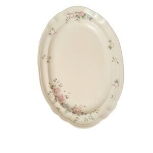 Pflatzgraff Tea Rose 14” Oval Stoneware Platter vintage